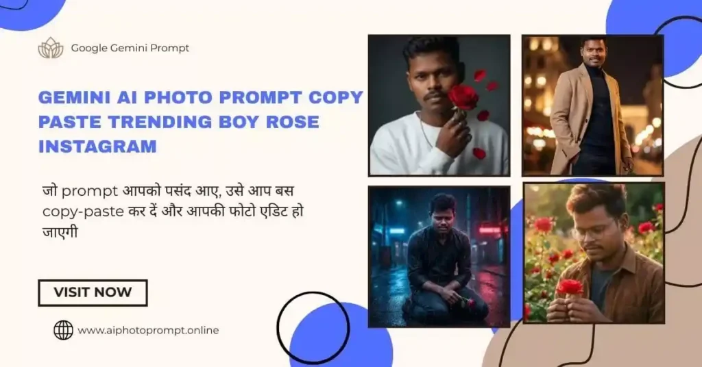 Gemini AI photo prompt copy paste trending boy rose Instagram