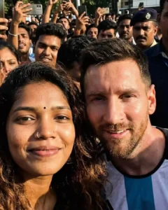 Lionel Messi India Tour AI Selfie Prompt